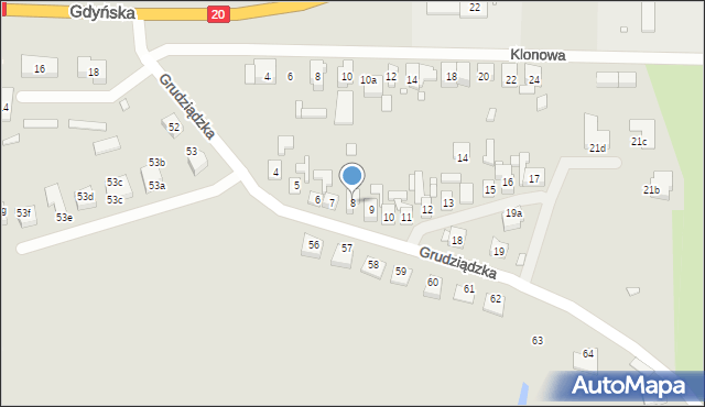 Stargard, Grudziądzka, 8, mapa Stargard