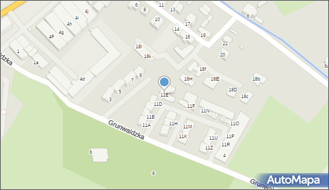 Stargard, Grunwaldzka, 11E, mapa Stargard