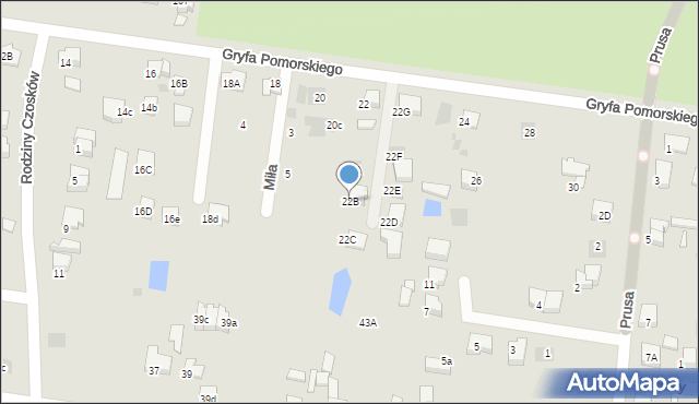 Starogard Gdański, Gryfa Pomorskiego, 22B, mapa Starogard Gdański