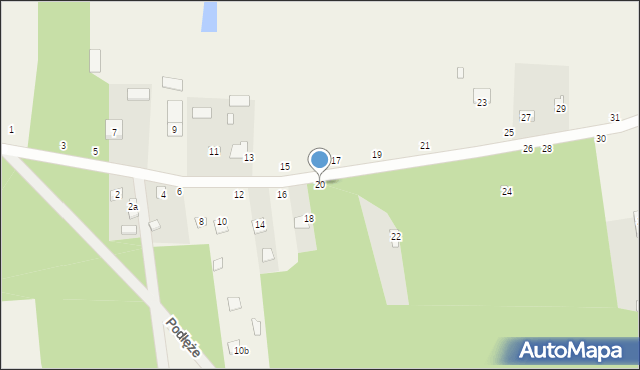 Starowola, Graniczna, 20, mapa Starowola