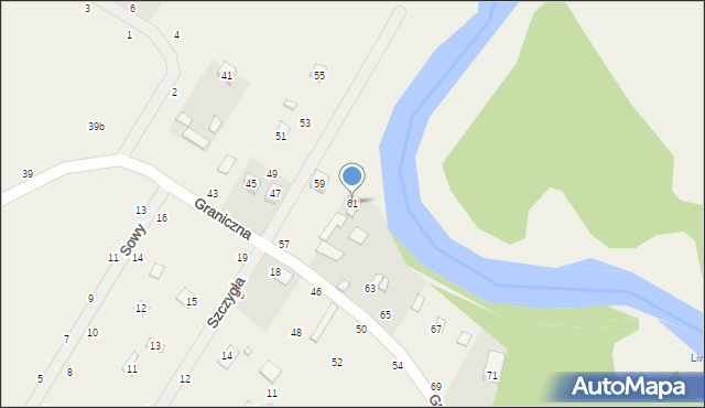 Starowola, Graniczna, 61, mapa Starowola