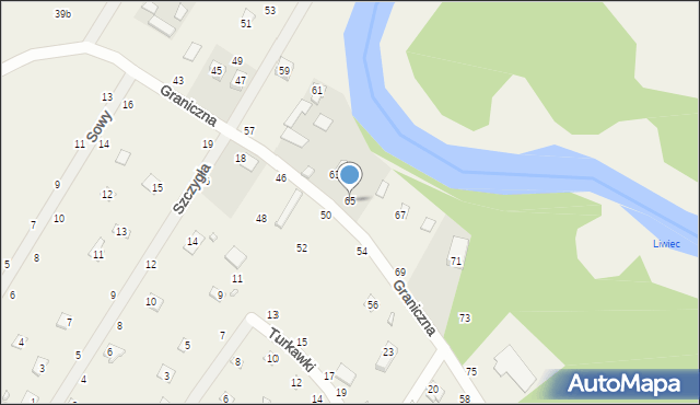 Starowola, Graniczna, 65, mapa Starowola
