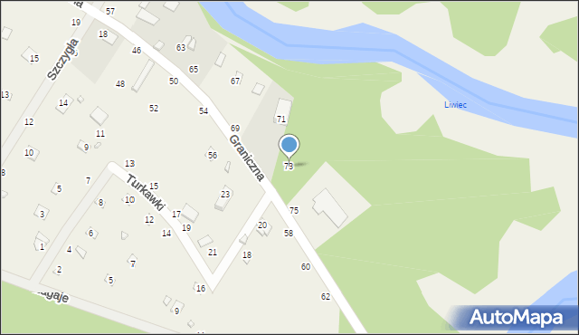 Starowola, Graniczna, 73, mapa Starowola