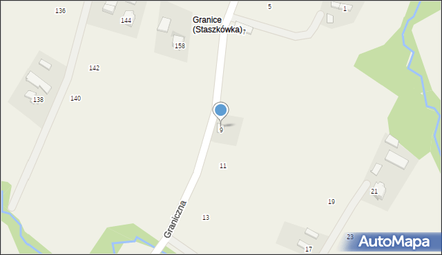 Staszkówka, Graniczna, 9, mapa Staszkówka