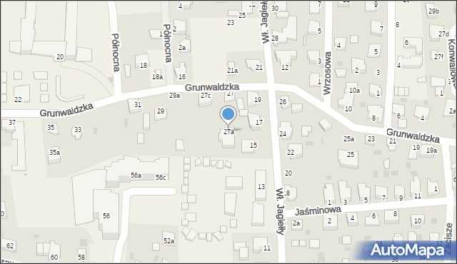 Stegna, Grunwaldzka, 27a, mapa Stegna