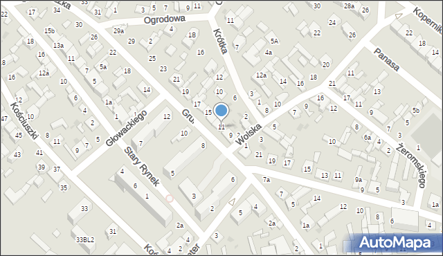 Stryków, Grunwaldzka, 11, mapa Stryków