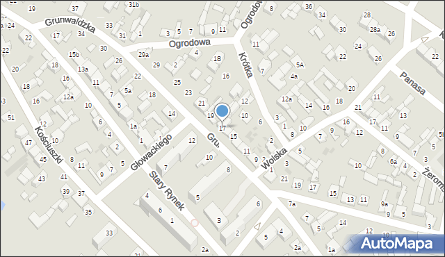 Stryków, Grunwaldzka, 17, mapa Stryków