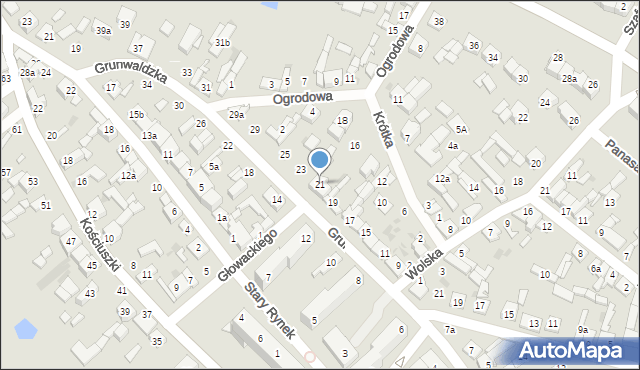 Stryków, Grunwaldzka, 21, mapa Stryków