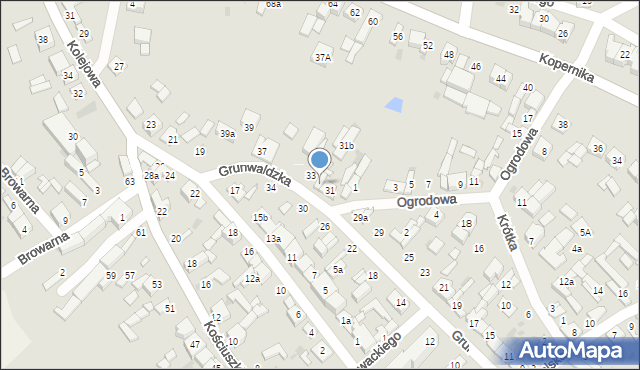 Stryków, Grunwaldzka, 31a, mapa Stryków
