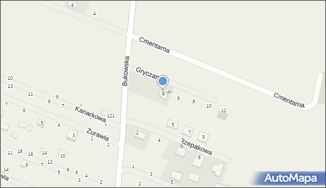 Strykowo, Gryczana, 4, mapa Strykowo