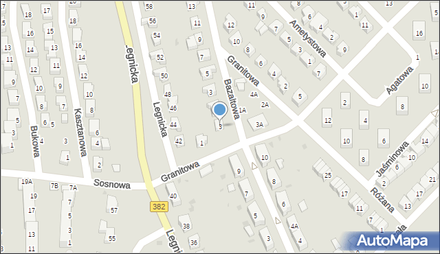 Strzegom, Granitowa, 3, mapa Strzegom