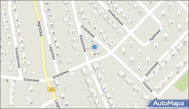 Strzegom, Granitowa, 3A, mapa Strzegom