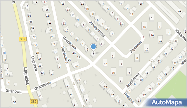 Strzegom, Granitowa, 5, mapa Strzegom