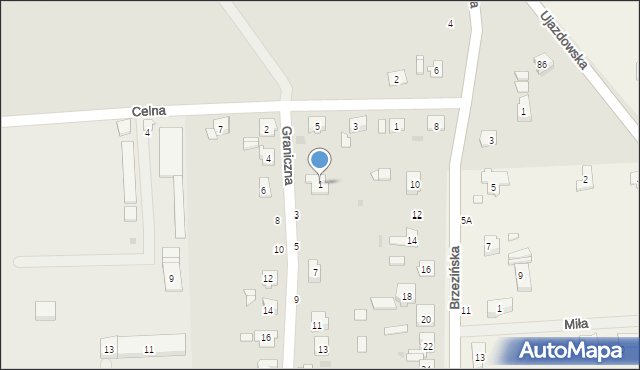 Strzelce Opolskie, Graniczna, 1, mapa Strzelce Opolskie