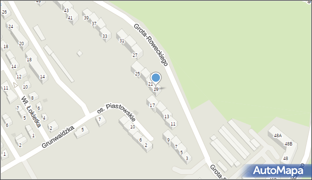 Strzelin, Grota-Roweckiego Stefana, gen., 19, mapa Strzelin