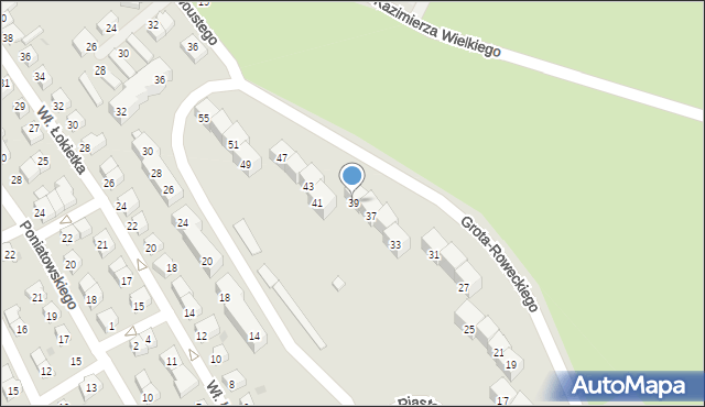 Strzelin, Grota-Roweckiego Stefana, gen., 39, mapa Strzelin