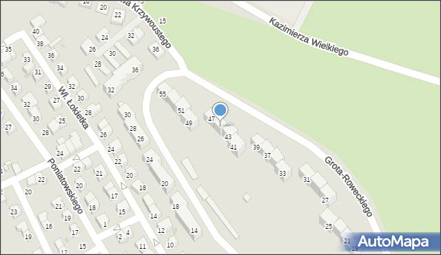 Strzelin, Grota-Roweckiego Stefana, gen., 45, mapa Strzelin