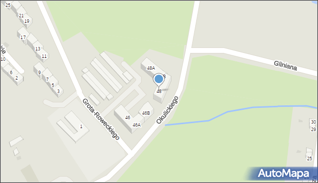 Strzelin, Grota-Roweckiego Stefana, gen., 48, mapa Strzelin