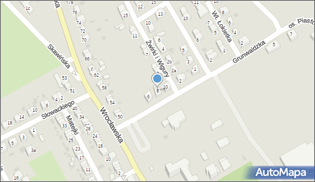 Strzelin, Grunwaldzka, 8, mapa Strzelin