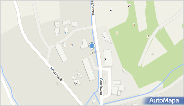 Strzyżów, Graniczna, 3, mapa Strzyżów