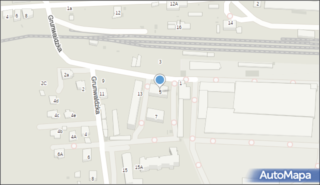 Strzyżów, Grunwaldzka, 5, mapa Strzyżów