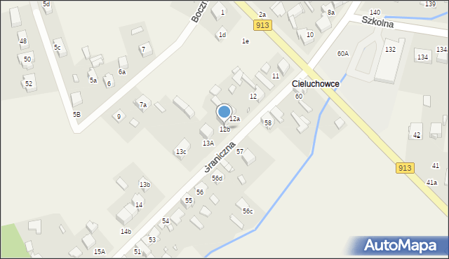 Strzyżowice, Graniczna, 12b, mapa Strzyżowice