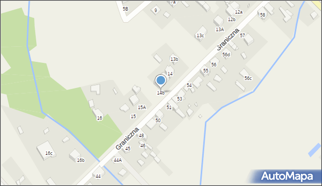 Strzyżowice, Graniczna, 14b, mapa Strzyżowice