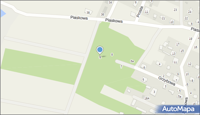 Sucha, Grzybowa, 9, mapa Sucha