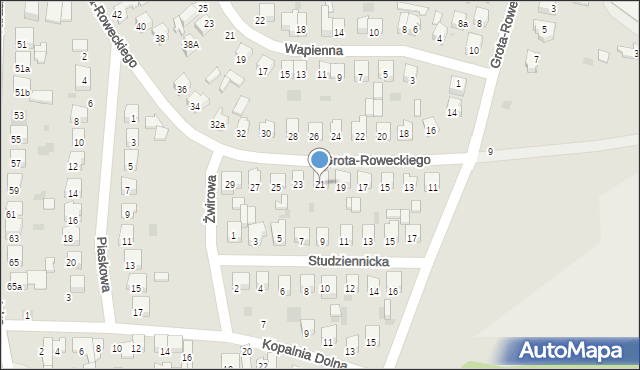 Sulejów, Grota-Roweckiego Stefana, gen., 21, mapa Sulejów