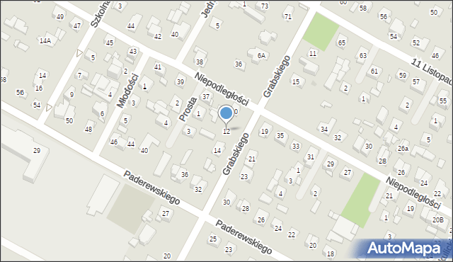 Sulejówek, Grabskiego, 12, mapa Sulejówek