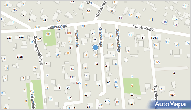 Sulejówek, Grabskiego, 32, mapa Sulejówek