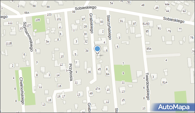 Sulejówek, Grabskiego, 43A, mapa Sulejówek
