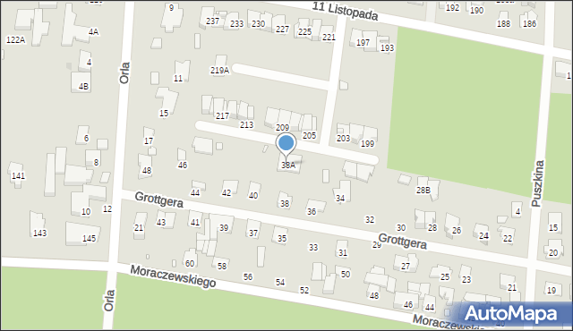 Sulejówek, Grottgera Artura, 38A, mapa Sulejówek