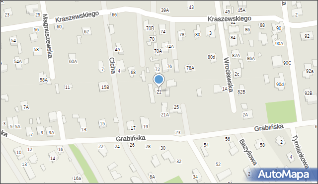 Sulejówek, Grabińska, 21, mapa Sulejówek