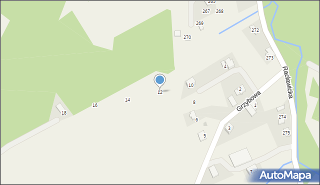 Sułkowice, Grzybowa, 12, mapa Sułkowice