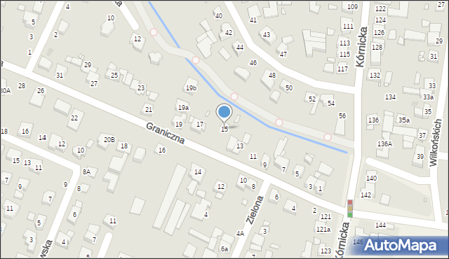 Swarzędz, Graniczna, 15, mapa Swarzędz