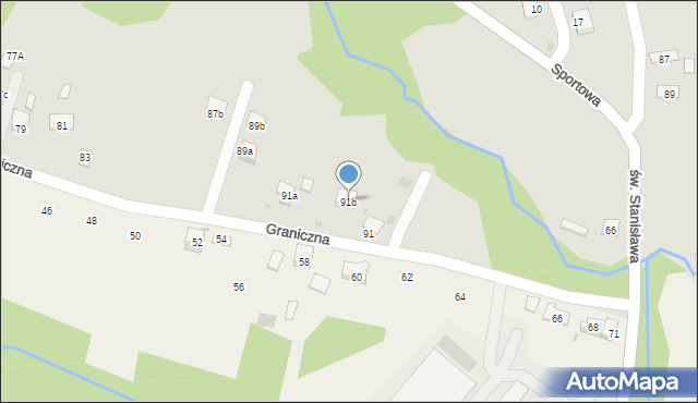 Świątniki Górne, Graniczna, 91b, mapa Świątniki Górne