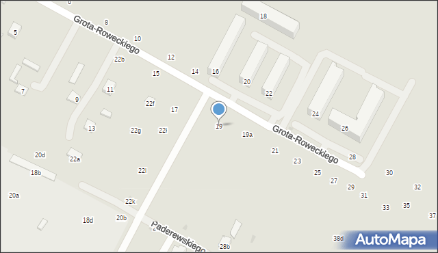 Świdnik, Grota-Roweckiego Stefana, gen., 19, mapa Świdnika