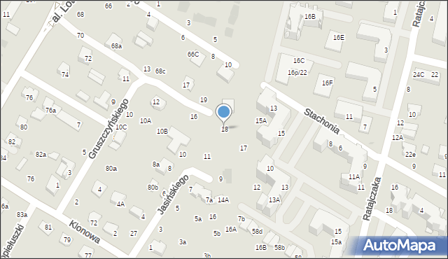 Świdnik, Gruszczyńskiego Antoniego, 18, mapa Świdnika