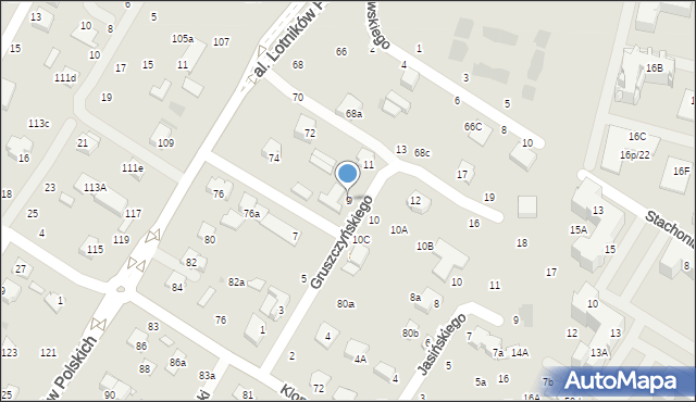 Świdnik, Gruszczyńskiego Antoniego, 9, mapa Świdnika