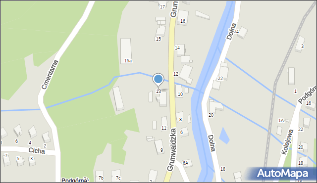 Świeradów-Zdrój, Grunwaldzka, 13, mapa Świeradów-Zdrój