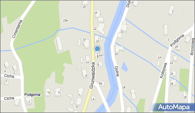 Świeradów-Zdrój, Grunwaldzka, 8, mapa Świeradów-Zdrój