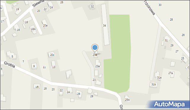 Świerczyniec, Grobla, 23B, mapa Świerczyniec