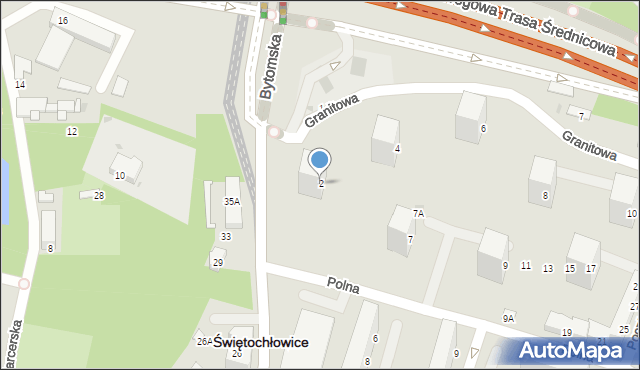 Świętochłowice, Granitowa, 2, mapa Świętochłowice