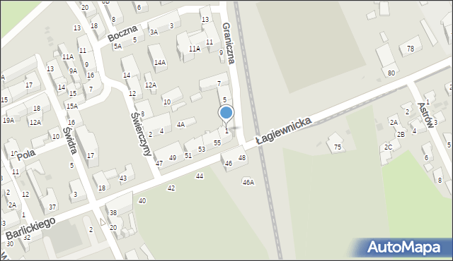 Świętochłowice, Graniczna, 1, mapa Świętochłowice