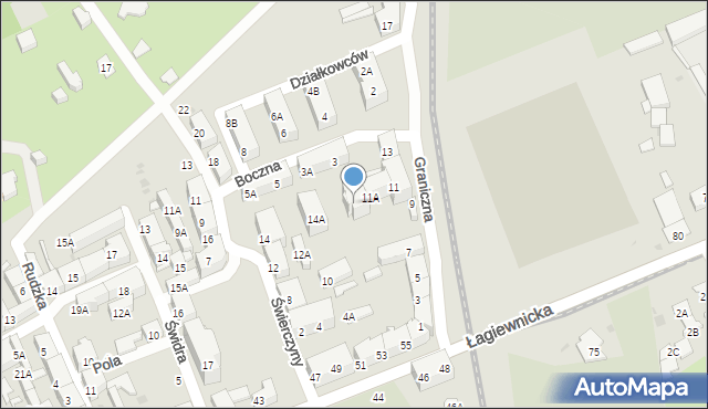 Świętochłowice, Graniczna, 11B, mapa Świętochłowice