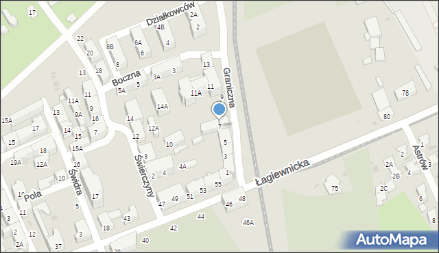 Świętochłowice, Graniczna, 7, mapa Świętochłowice