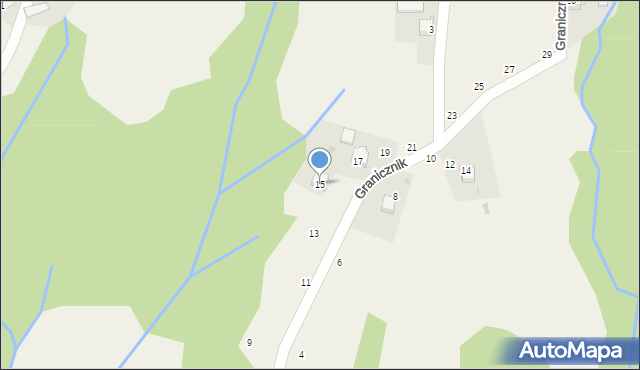 Świnna, Granicznik, 15, mapa Świnna