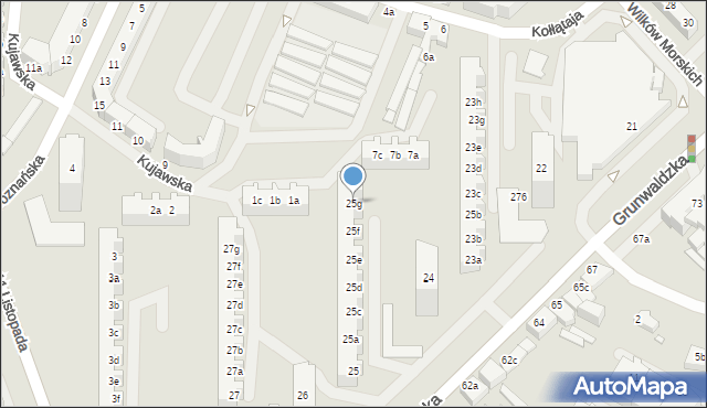 Świnoujście, Grunwaldzka, 25g, mapa Świnoujście