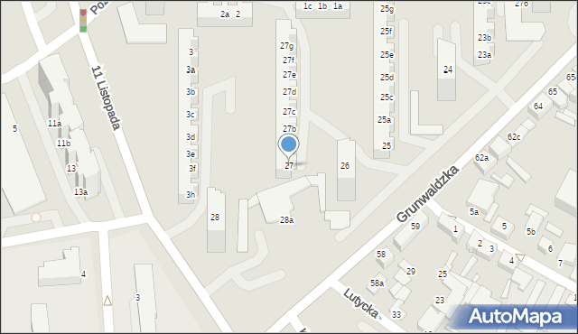 Świnoujście, Grunwaldzka, 27, mapa Świnoujście